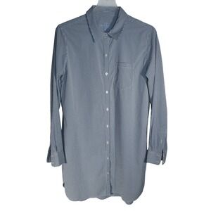 Vineyard Vines Performance Gingham Shirt Dress Navy Blue White Womens Medium